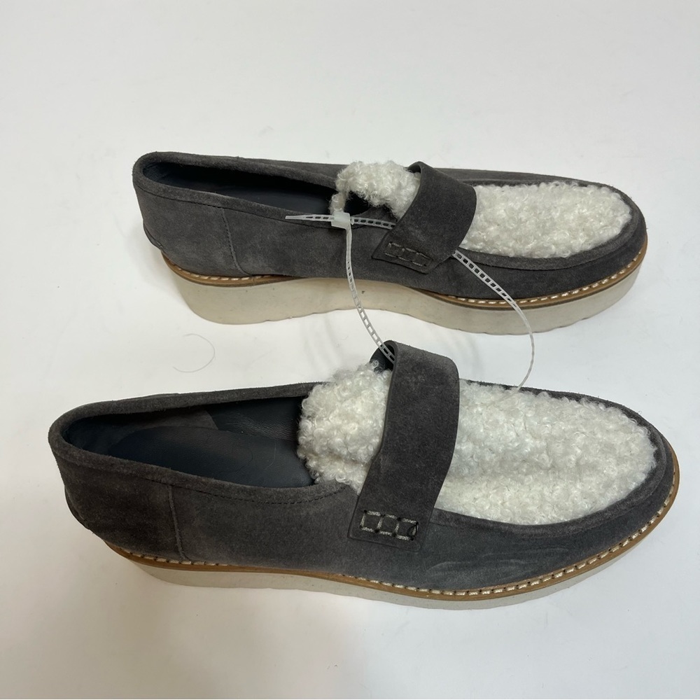 Vince Shearling Zola Suede Slip On Platform Loafer 6.5 - Picture 5 of 11